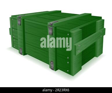 coffret en bois militaire pour armes et munitions illustration vectorielle isolée sur fond blanc Illustration de Vecteur