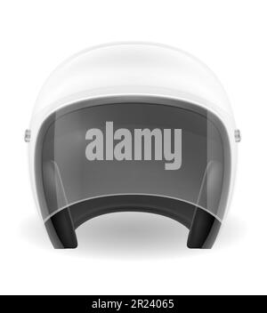 ancien casque de motocycliste pour conduire une illustration vectorielle de moto isolée sur fond blanc Banque D'Images