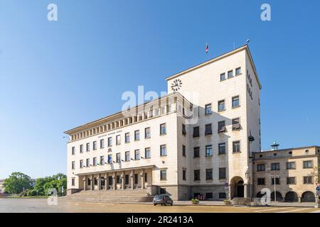 Sofia, Bulgarie. Mai 2023. Vue sur le bâtiment de la Banque nationale bulgare dans le centre-ville Banque D'Images