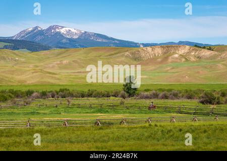 Lieu historique national de Grant-Kohrs Ranch au Montana Banque D'Images