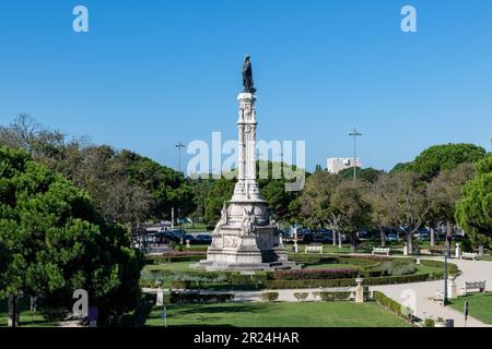 Lisbonne, Portugal-octobre 2022 : vue de la statue consacrée à Alfonso de Albuquerque dans le jardin de la place Alfonso de Albuquerque Banque D'Images