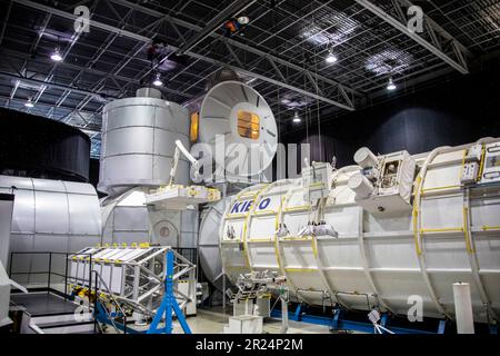 Huntsville USA 10th Fév 2023: La facitlité de formation pour les enfants aux Etats-Unis Space Rocket Center. un musée présentant des roquettes, des réalisations et des artefacts Banque D'Images