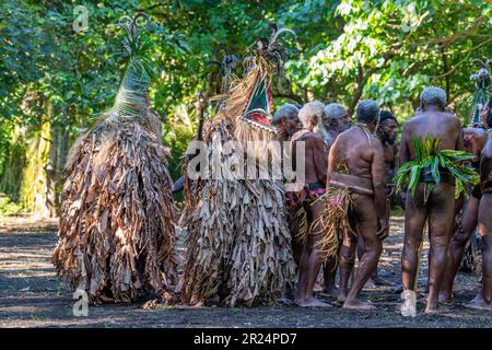 Melanesia, Vanuatu, îles Ambrym, village de Ranon. Danse traditionnelle « ROM », unique à ce village. Banque D'Images