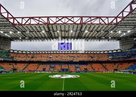 Milan, Italie. 16th mai 2023. Le Giuseppe Meazza/San Siro est prêt pour le match de l'UEFA Champions League entre l'Inter et l'AC Milan à Milan. (Crédit photo : Gonzales photo/Alamy Live News Banque D'Images