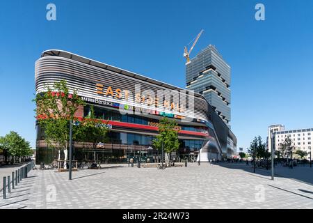 Zalando Tower, Stream Tower, Amazon Tower, Edge East Side Berlin, East Side Mall, Berlin-Friedrichshain, Neubau, Skytablier, Banque D'Images