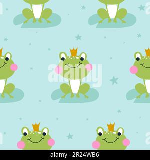 Motif grenouille avec plusieurs alligators - drôle de doodle dessiné à la main, sans coutures. Affiche lettrage ou t-shirt motif graphique en tissu. fond d'écran Illustration de Vecteur