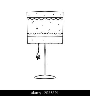 Joli lampadaire en forme de caniche dessinée à la main. Illustration vectorielle isolée sur blanc. Page de coloriage Illustration de Vecteur