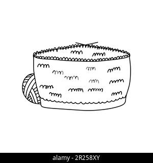Tricot de pull en forme de caniche dessinée à la main. Illustration vectorielle isolée sur blanc. Page de coloriage Illustration de Vecteur