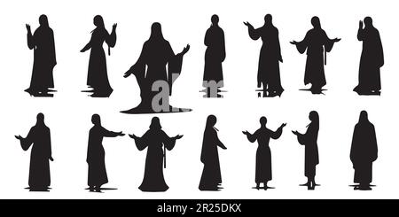 Un ensemble de silhouettes de l'illustration du vecteur de la famille sainte. Illustration de Vecteur