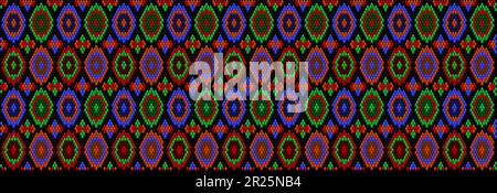 Ornement, mosaïque, ethnique, folk modèle. Il est fabriqué dans des couleurs vives, juteuses et parfaitement assorties. Illustration de Vecteur