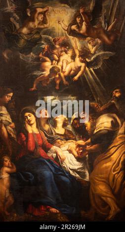 GENOVA, ITALIE - 5 MARS 2023 : la peinture de la circoncision de Jésus dans l'église Chiesa del Gesu par Peter Paul Rubens (1577 - 1640). Banque D'Images