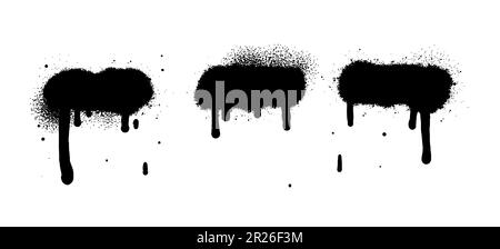 Peinture en aérosol éléments vectoriels abstraits isolés sur fond blanc. Jeu de canalisations et de gouttes. Style urbain. Illustration de Vecteur