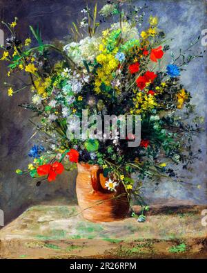 Fleurs dans un vase en haute résolution par Pierre-Auguste Renoir. Banque D'Images