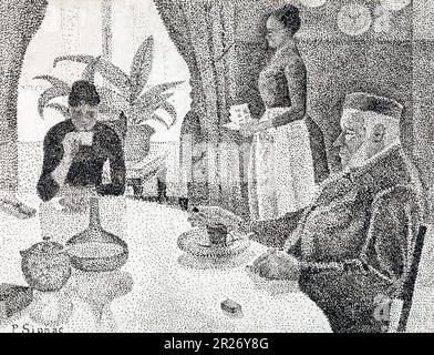 La salle à manger dessin en haute résolution par Paul Signac. Original du MUSÉE MET. Banque D'Images