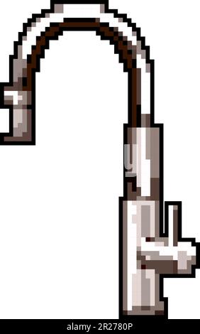 robinet eau jeu pixel art vecteur illustration Illustration de Vecteur