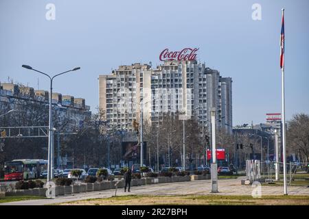 Nouveau Belgrade : bloc 30 et boulevard Mihajla Pupina. Serbie Banque D'Images