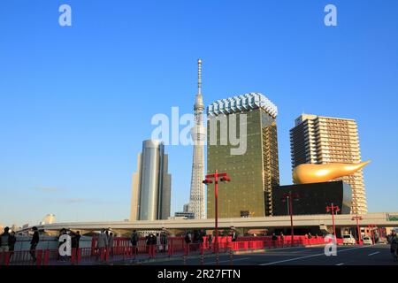 Siège social des brasseries Sky Tree et Asahi Banque D'Images