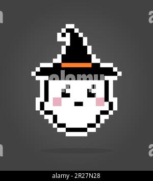 Chapeau d'assistant de port fantôme 8 bits. Joli fantôme volant dans l'illustration vectorielle Illustration de Vecteur