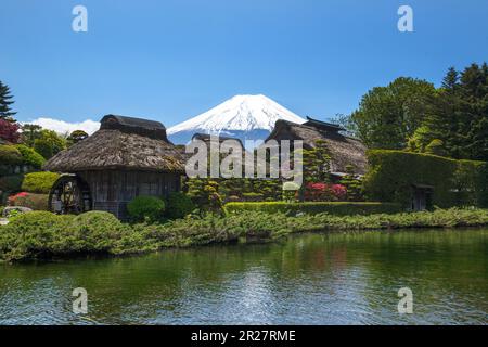 Oshino Hakkai et Mt. Fuji Banque D'Images