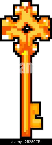 porte clé vintage jeu pixel art illustration vectorielle Image ...