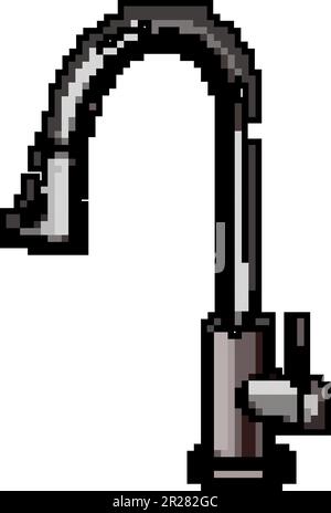 évier cuisine robinet jeu pixel art vecteur illustration Illustration de Vecteur