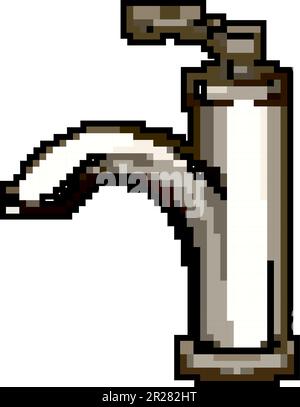 flow cuisine robinet jeu pixel art vecteur illustration Illustration de Vecteur