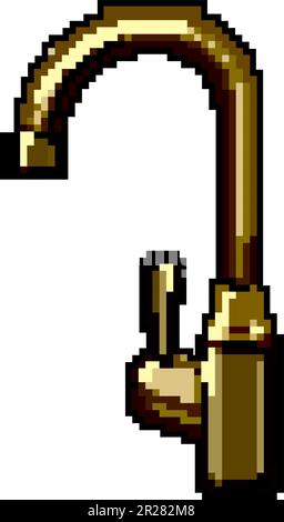 poignée cuisine robinet jeu pixel art vecteur illustration Illustration de Vecteur