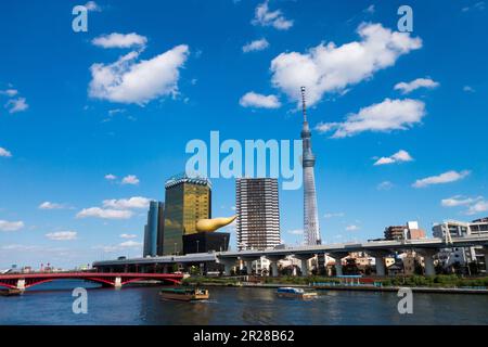 Tokyo Sky Tree vu de Komagatabashi Banque D'Images