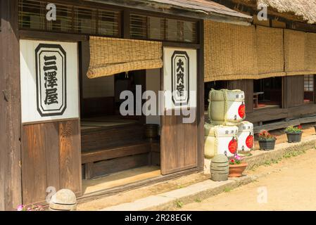 Ouchi juku (poste) à Minamiaizu Banque D'Images