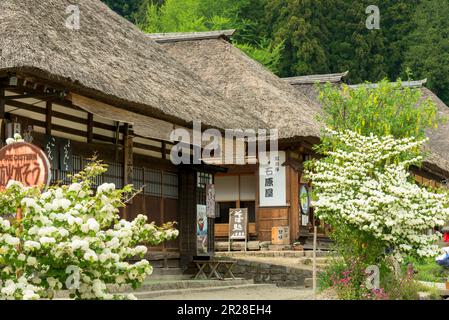 Ouchi juku (poste) à Minamiaizu Banque D'Images