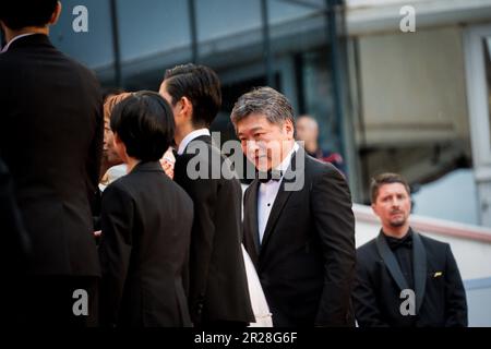 Cannes, France, 17th mai 2023, Directeur Hirokazu Kore-eda, Sakura Ando, Hinata Hiiragi, Kurokawa Soya, Eita Nagayama et Yuji Sakamoto assistent à la réunion 'Mo Banque D'Images