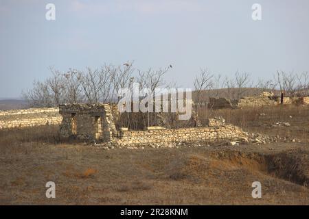 Ville de Fuzuli après la deuxième guerre du Haut-Karabakh. La ville avait une population de 17 090 000 habitants avant la première guerre du Haut-Karabakh. Banque D'Images