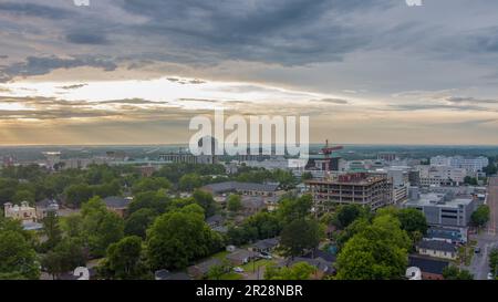 Vue aérienne de Montgomery, Alabama au coucher du soleil Banque D'Images