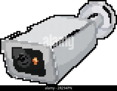 caméra de sécurité système cctv jeu pixel art illustration vecteur Illustration de Vecteur