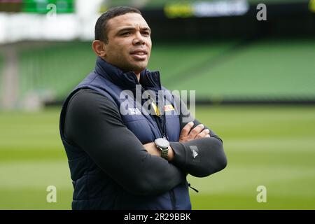 L'ancien RC Toulon et Bryan Habana, joueur international d'Afrique du Sud, assistent à la course du capitaine au stade Aviva de Dublin, en Irlande. Date de la photo: Jeudi 18 mai 2023. Banque D'Images