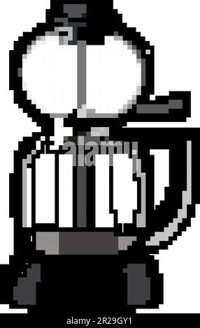 illustration vectorielle de l'art pixel jeu de la cafetière à filtre à eau chaude Illustration de Vecteur