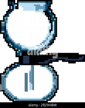 illustration vectorielle de l'art pixel jeu de la cafetière à boissons syphon Illustration de Vecteur