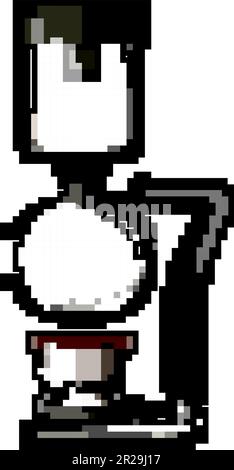 machine à café à espresso syphon, illustration vectorielle de l'art des pixels de jeu Illustration de Vecteur