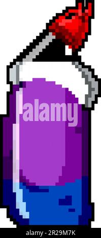 illustration vectorielle de l'art de pixel de jeu de nettoyant de toilettes ménagers Illustration de Vecteur