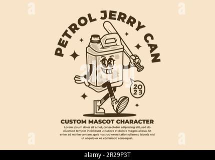 Motif mascotte de jerry CAN dans un style vintage Illustration de Vecteur