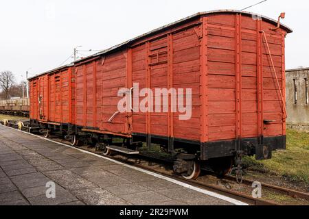 Transport de chemin de fer en bois rétro vintage Banque D'Images