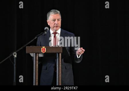 Non exclusif: ODESA, UKRAINE - 17 MAI 2023 - Représentant spécial du Département d'Etat américain pour l'Ukraine (2017-2019) Kurt Volker parle pendant Banque D'Images