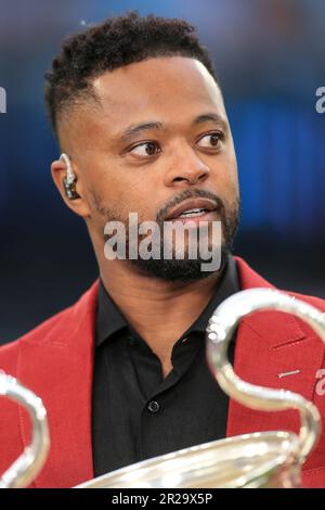 Manchester, Royaume-Uni. 17th mai 2023. Patrice Evra avant la demi-finale de la Ligue des champions de l'UEFA, deuxième match entre Manchester City et le Real Madrid, au stade Etihad de 17 mai 2023, à Manchester, en Angleterre. (Photo de Daniel Chesterton/phcimages.com) Credit: PHC Images/Alamy Live News Banque D'Images