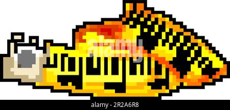 mètre ruban jaune centimètre jeu pixel art vecteur illustration Illustration de Vecteur