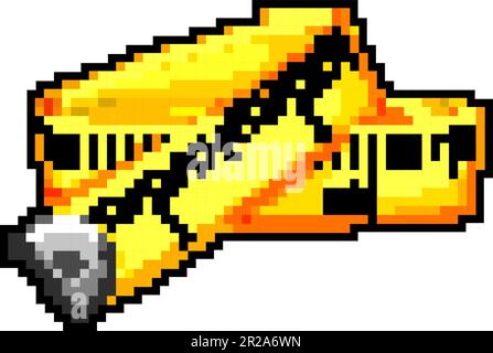 illustration vectorielle de pixel art de jeu de ruban de mesure jaune pouce Illustration de Vecteur