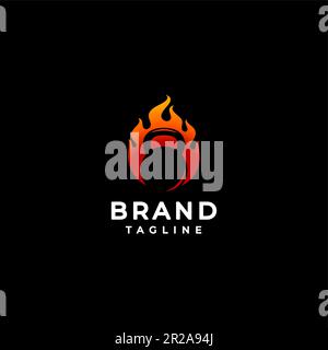 Kettlebells avec logo d'arrière-plan. Logo de forme physique expliqué par kettlebell sur fond de feu éclatant. Illustration de Vecteur