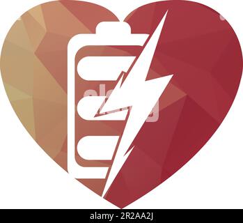 Modèle de conception du logo de la batterie d'alimentation. Logo de charge rapide de batterie. Icône de logo éclair Flash et d'alimentation par batterie Illustration de Vecteur
