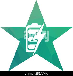 Modèle de conception du logo de la batterie d'alimentation. Logo de charge rapide de batterie. Icône de logo éclair Flash et d'alimentation par batterie Illustration de Vecteur