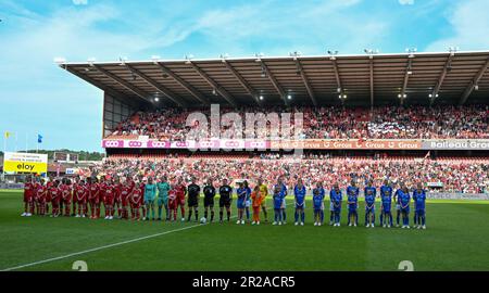 Liège, Belgique. 18th mai 2023. Joueurs Standard et Genk en face du match entre Standard Femina de Liège et KRC Genk Ladies, la finale de la coupe belge, à Liège, le jeudi 18 mai 2023. BELGA PHOTO DAVID CATRY crédit: Belga News Agency/Alay Live News Banque D'Images