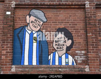 Hillsborough, Sheffield, Yorkshire, Royaume-Uni. 18th mai 2023. League One Play Off football, demi-finale, second Leg, Sheffield Wednesday contre Peterborough United ; peintures murales Outside the Ground Credit: Action plus Sports/Alamy Live News Banque D'Images